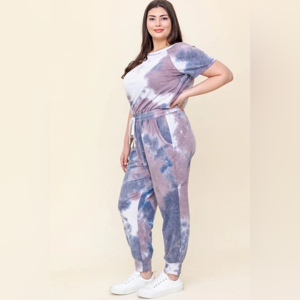 Gilli tie dye soft jumpsuit - large